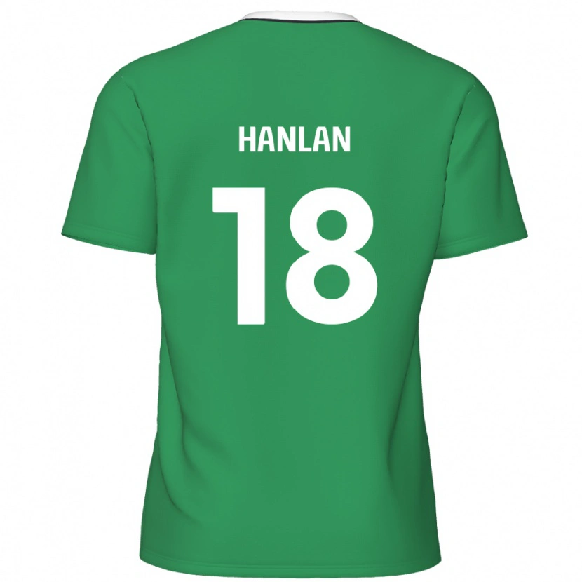 Danxen Niño Camiseta Brandon Hanlan #18 Verde Rayas Blancas 2ª Equipación 2024/25 La Camisa México