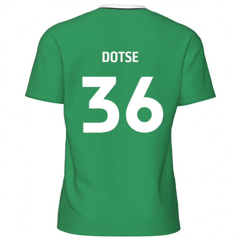 Danxen Niño Camiseta Jahiem Dotse #36 Verde Rayas Blancas 2ª Equipación 2024/25 La Camisa México