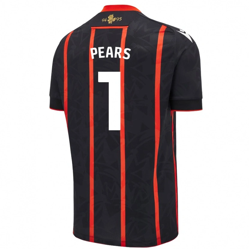 Danxen Niño Camiseta Aynsley Pears #1 Negro Rojo 2ª Equipación 2024/25 La Camisa México