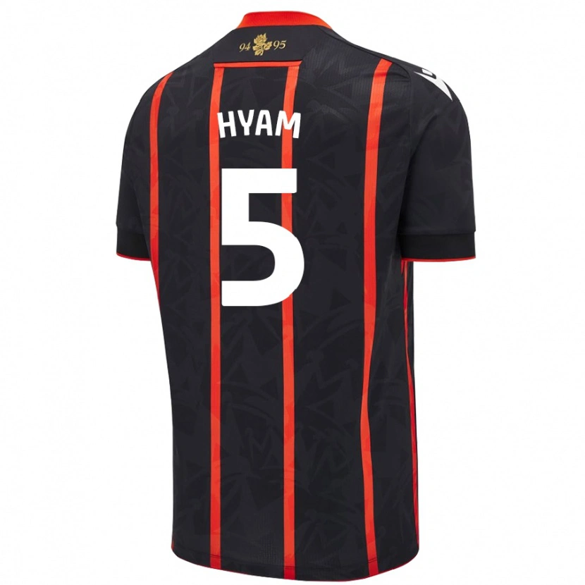 Danxen Niño Camiseta Dominic Hyam #5 Negro Rojo 2ª Equipación 2024/25 La Camisa México