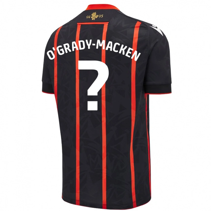 Danxen Niño Camiseta Harley O'grady-Macken #0 Negro Rojo 2ª Equipación 2024/25 La Camisa México
