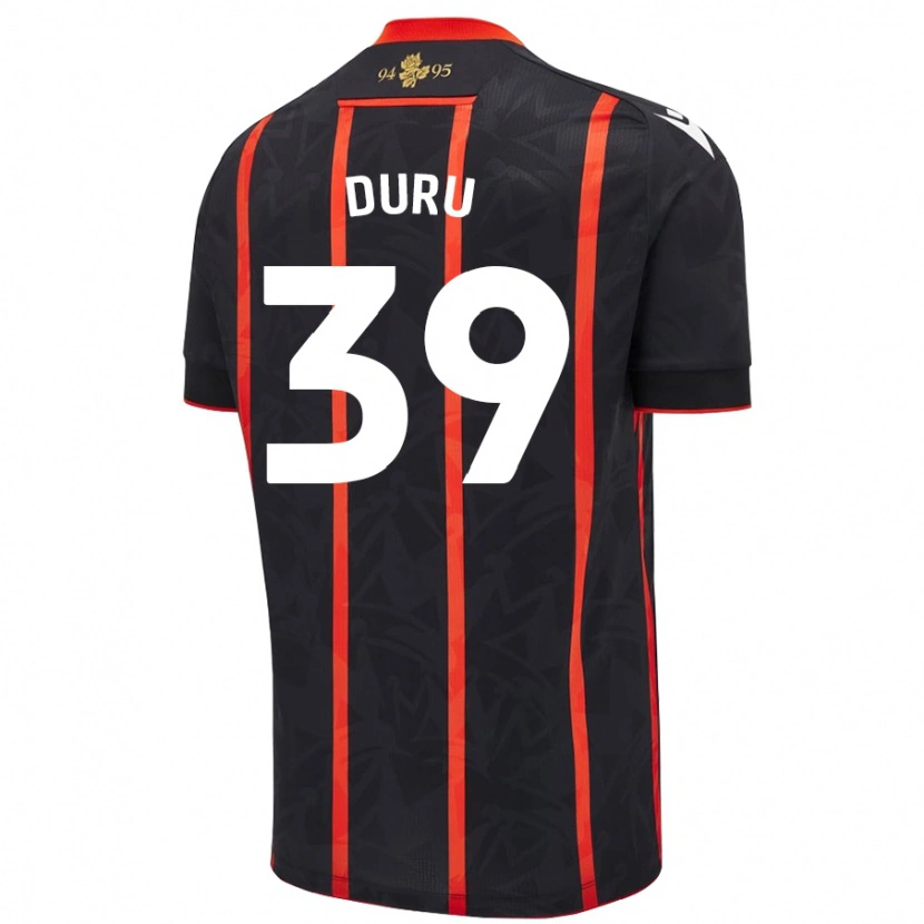 Danxen Niño Camiseta Leo Duru #39 Negro Rojo 2ª Equipación 2024/25 La Camisa México