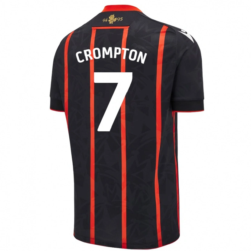 Danxen Niño Camiseta Farah Crompton #7 Negro Rojo 2ª Equipación 2024/25 La Camisa México