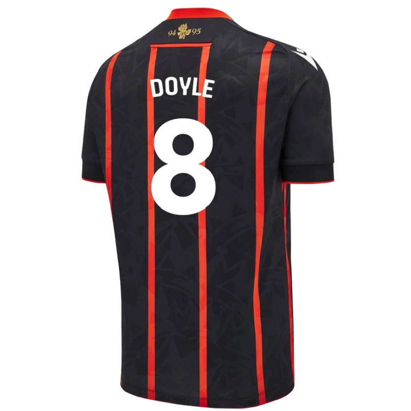 Danxen Niño Camiseta Emma Doyle #8 Negro Rojo 2ª Equipación 2024/25 La Camisa México