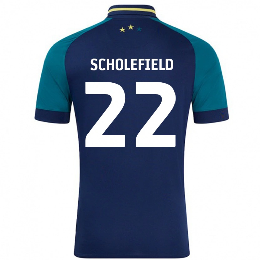Danxen Niño Camiseta Lois Scholefield #22 Azul Marino Verde Oscuro 2ª Equipación 2024/25 La Camisa México