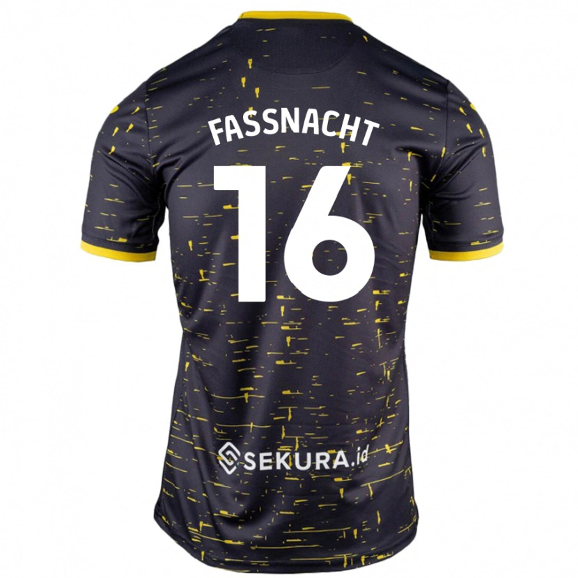 Danxen Niño Camiseta Christian Fassnacht #16 Negro Amarillo 2ª Equipación 2024/25 La Camisa México