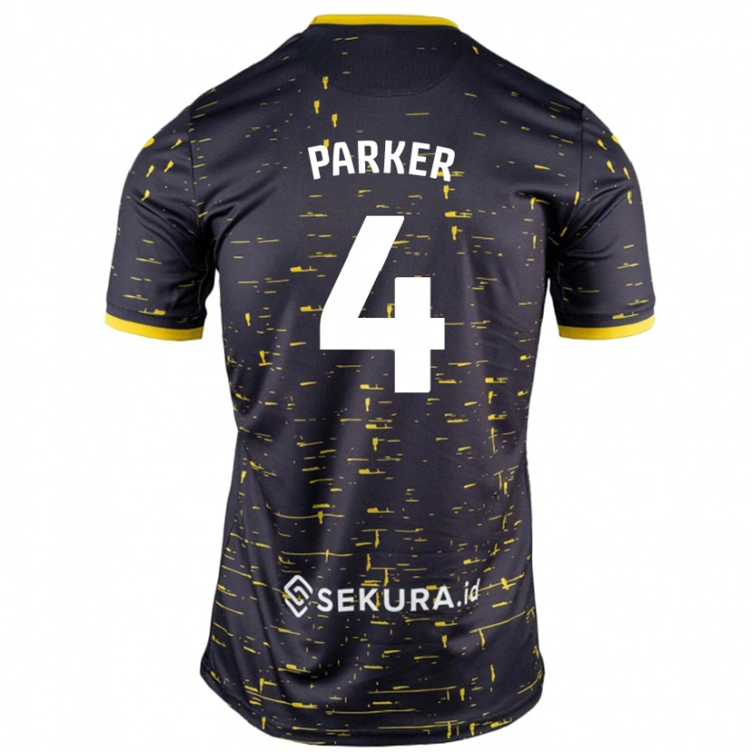 Danxen Niño Camiseta Alice Parker #4 Negro Amarillo 2ª Equipación 2024/25 La Camisa México