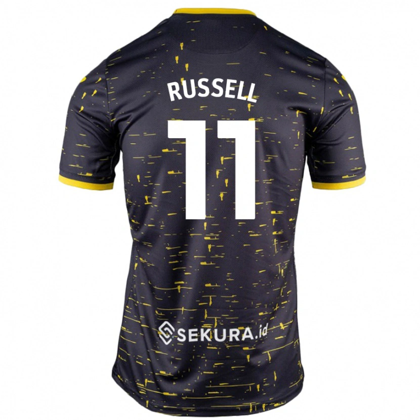 Danxen Niño Camiseta Rebecca Russell #11 Negro Amarillo 2ª Equipación 2024/25 La Camisa México
