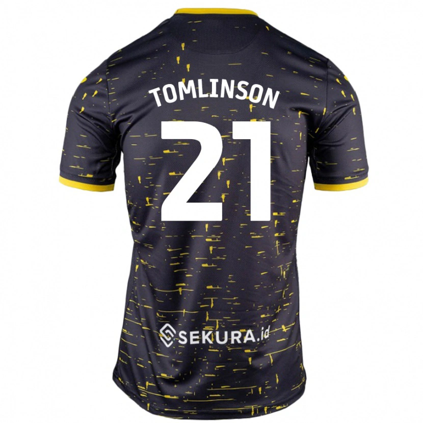Danxen Niño Camiseta Lauren Tomlinson #21 Negro Amarillo 2ª Equipación 2024/25 La Camisa México