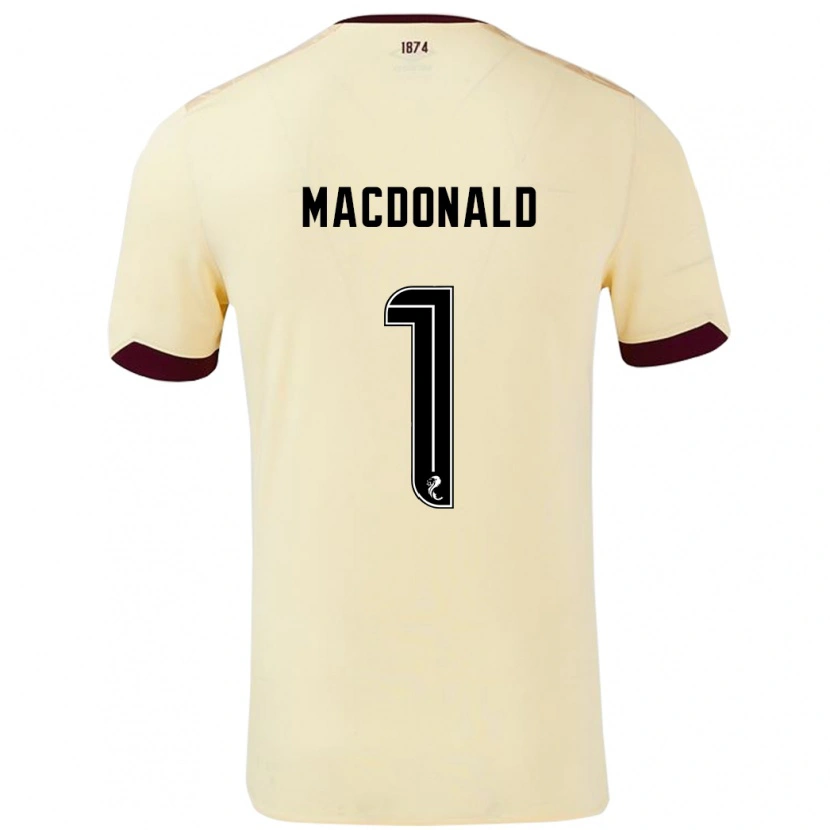 Danxen Niño Camiseta Jamie Macdonald #1 Crema Burdeos 2ª Equipación 2024/25 La Camisa México