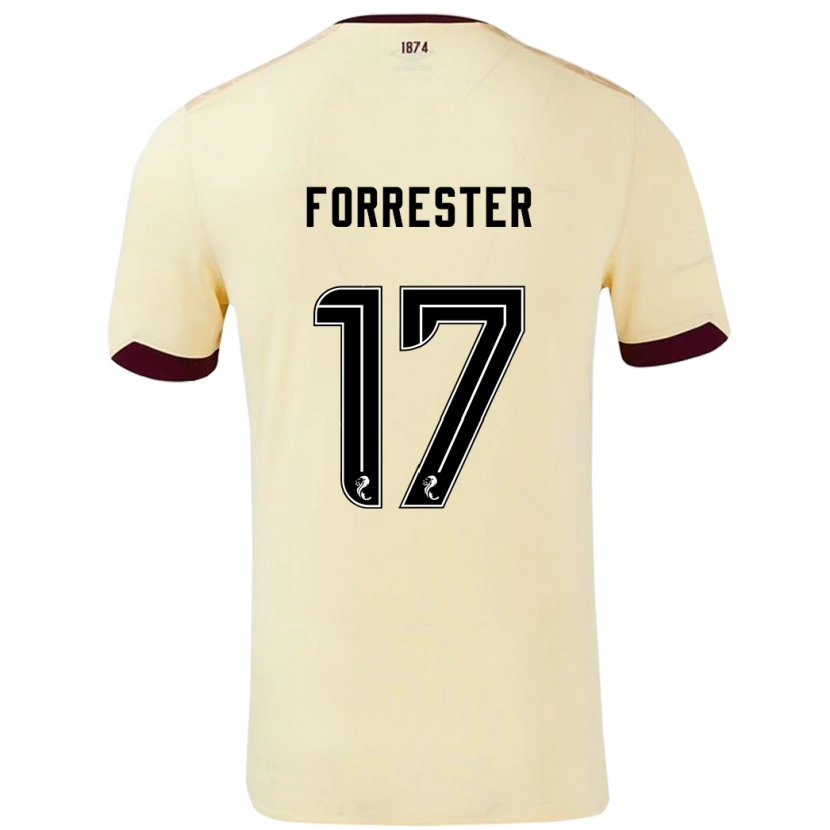 Danxen Niño Camiseta Adam Forrester #17 Crema Burdeos 2ª Equipación 2024/25 La Camisa México