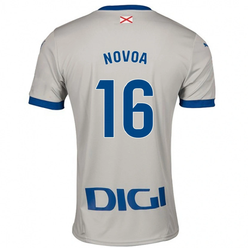 Danxen Niño Camiseta Hugo Novoa #16 Gris Claro 2ª Equipación 2024/25 La Camisa México
