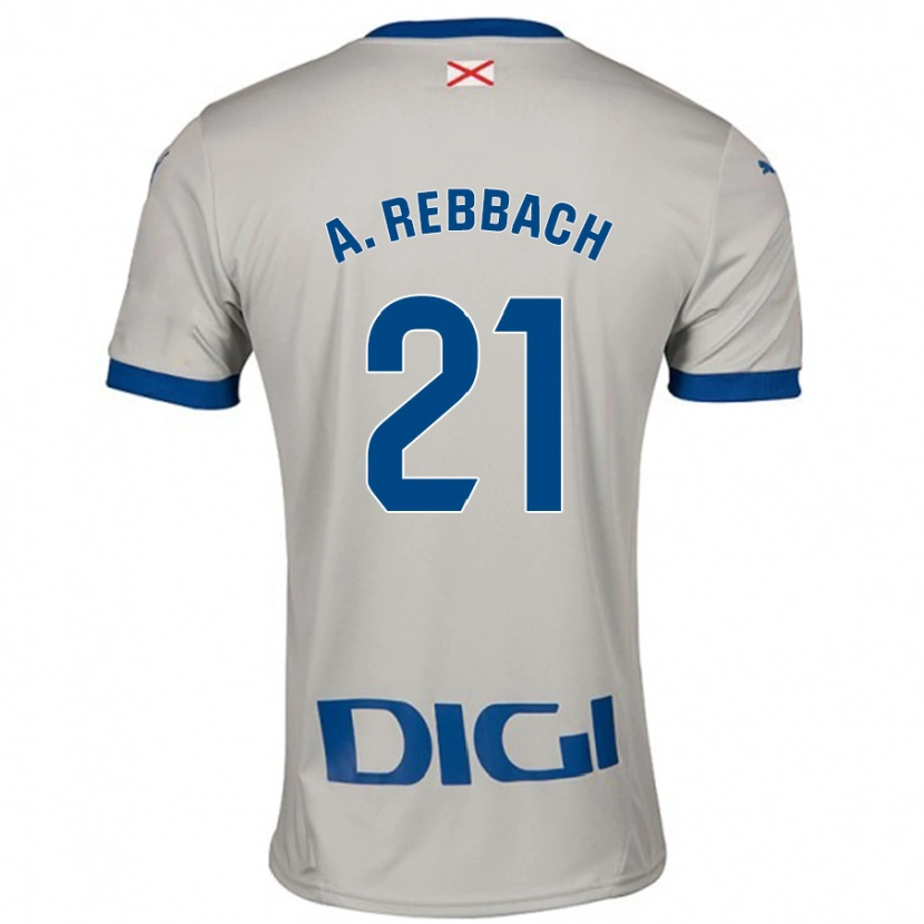 Danxen Niño Camiseta Abde Rebbach #21 Gris Claro 2ª Equipación 2024/25 La Camisa México