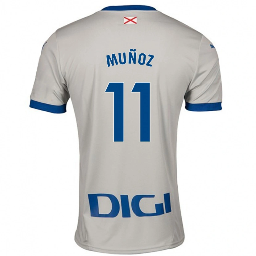 Danxen Niño Camiseta Egoitz Muñoz #11 Gris Claro 2ª Equipación 2024/25 La Camisa México