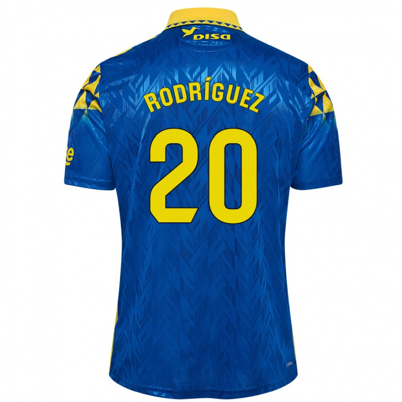 Danxen Niño Camiseta Kirian Rodríguez #20 Azul Amarillo 2ª Equipación 2024/25 La Camisa México