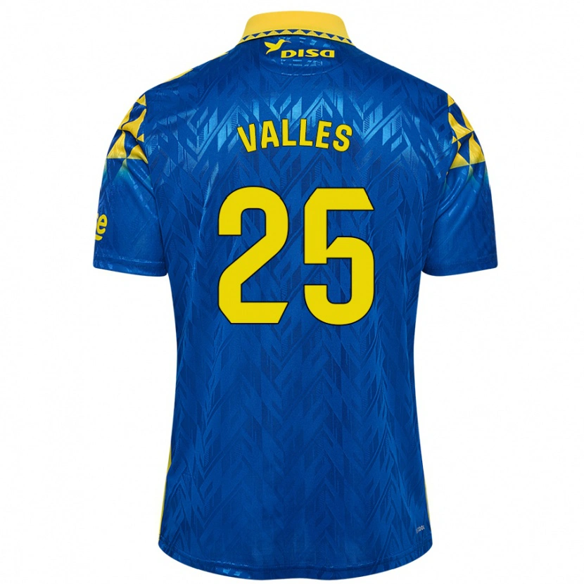 Danxen Niño Camiseta Álvaro Valles #25 Azul Amarillo 2ª Equipación 2024/25 La Camisa México