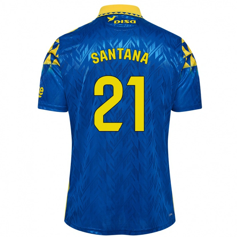 Danxen Niño Camiseta Yadam Santana #21 Azul Amarillo 2ª Equipación 2024/25 La Camisa México