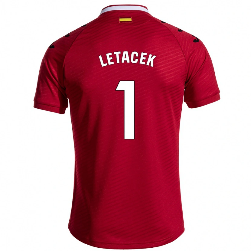 Danxen Niño Camiseta Jiri Letacek #1 Rojo Oscuro 2ª Equipación 2024/25 La Camisa México
