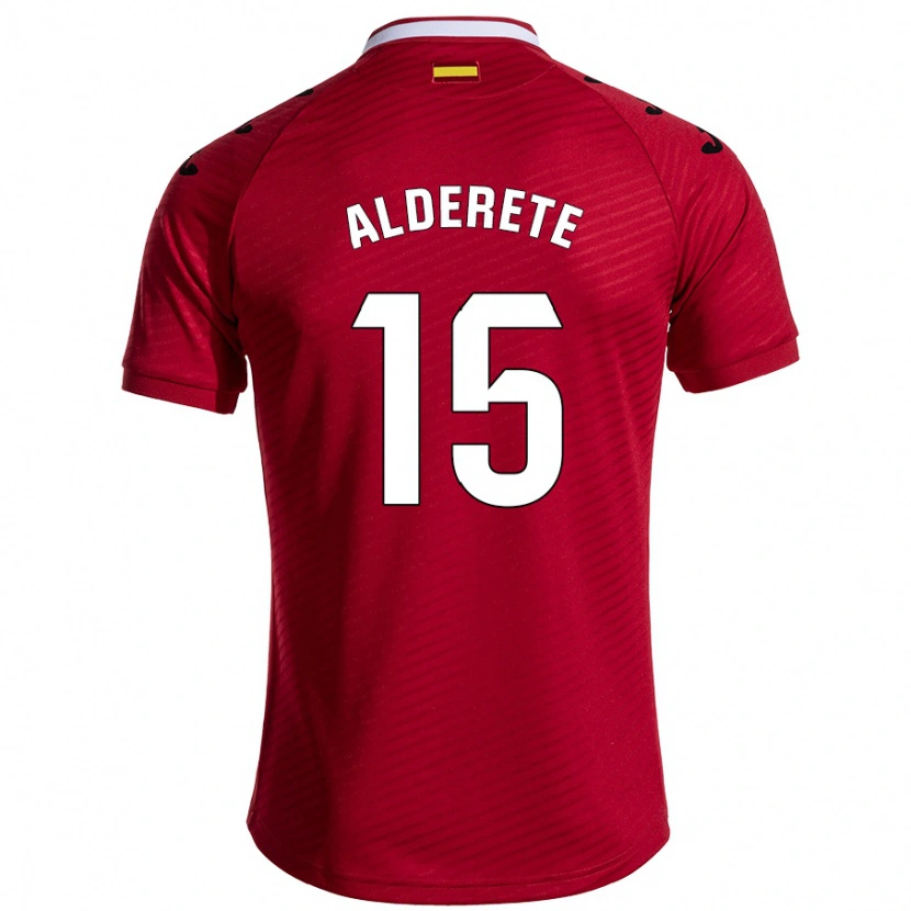 Danxen Niño Camiseta Omar Alderete #15 Rojo Oscuro 2ª Equipación 2024/25 La Camisa México