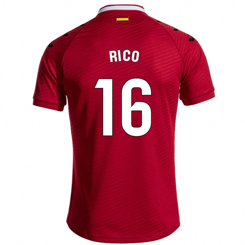 Danxen Niño Camiseta Diego Rico #16 Rojo Oscuro 2ª Equipación 2024/25 La Camisa México