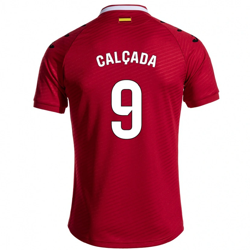 Danxen Niño Camiseta Gonzalo Calçada #9 Rojo Oscuro 2ª Equipación 2024/25 La Camisa México