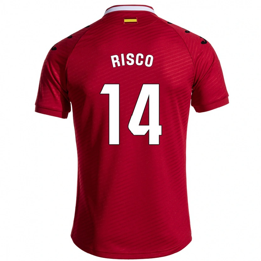 Danxen Niño Camiseta Alberto Risco #14 Rojo Oscuro 2ª Equipación 2024/25 La Camisa México