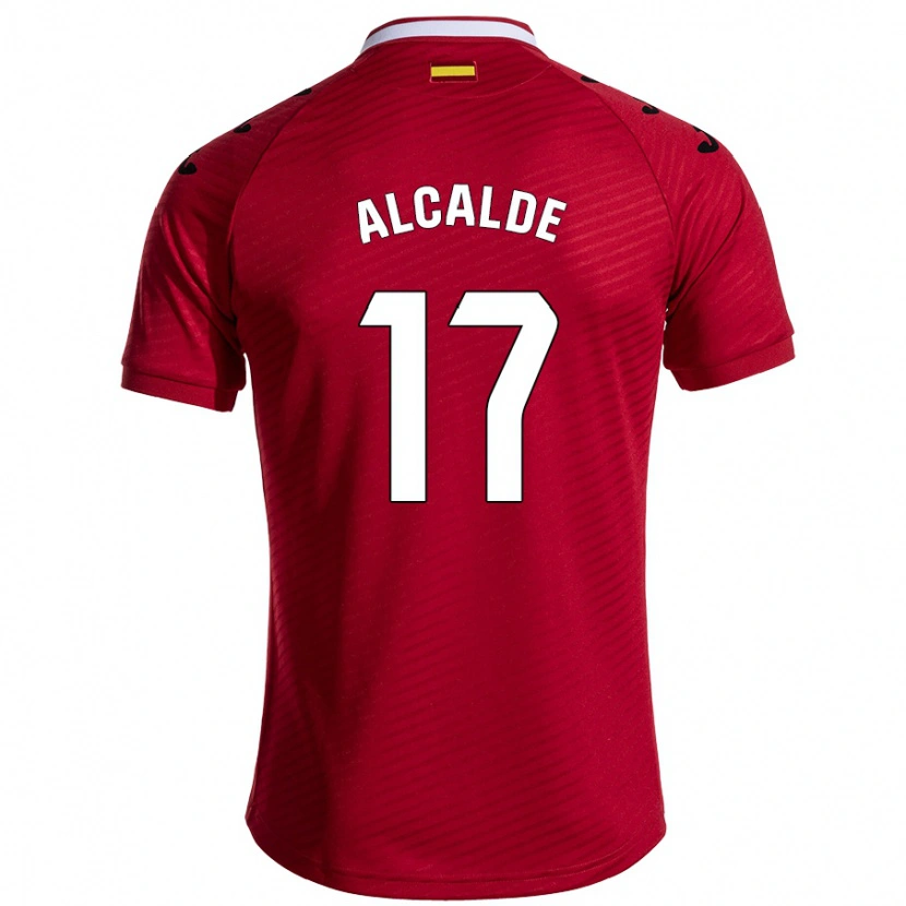 Danxen Niño Camiseta Jacobo Alcalde #17 Rojo Oscuro 2ª Equipación 2024/25 La Camisa México
