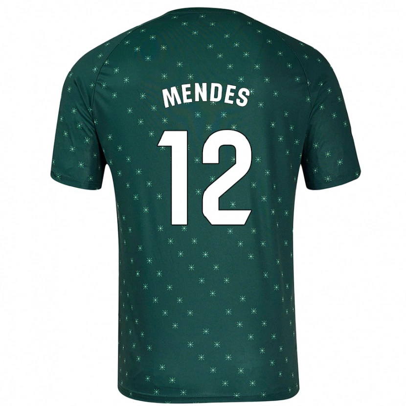 Danxen Niño Camiseta Alex Mendes #12 Verde Oscuro 2ª Equipación 2024/25 La Camisa México
