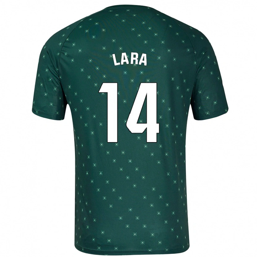 Danxen Niño Camiseta Luis Lara #14 Verde Oscuro 2ª Equipación 2024/25 La Camisa México