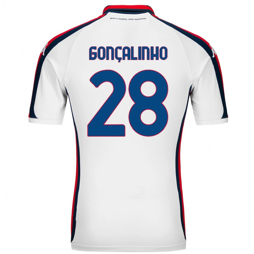 Danxen Niño Camiseta João Gonçalinho #28 Blanco 2ª Equipación 2024/25 La Camisa México