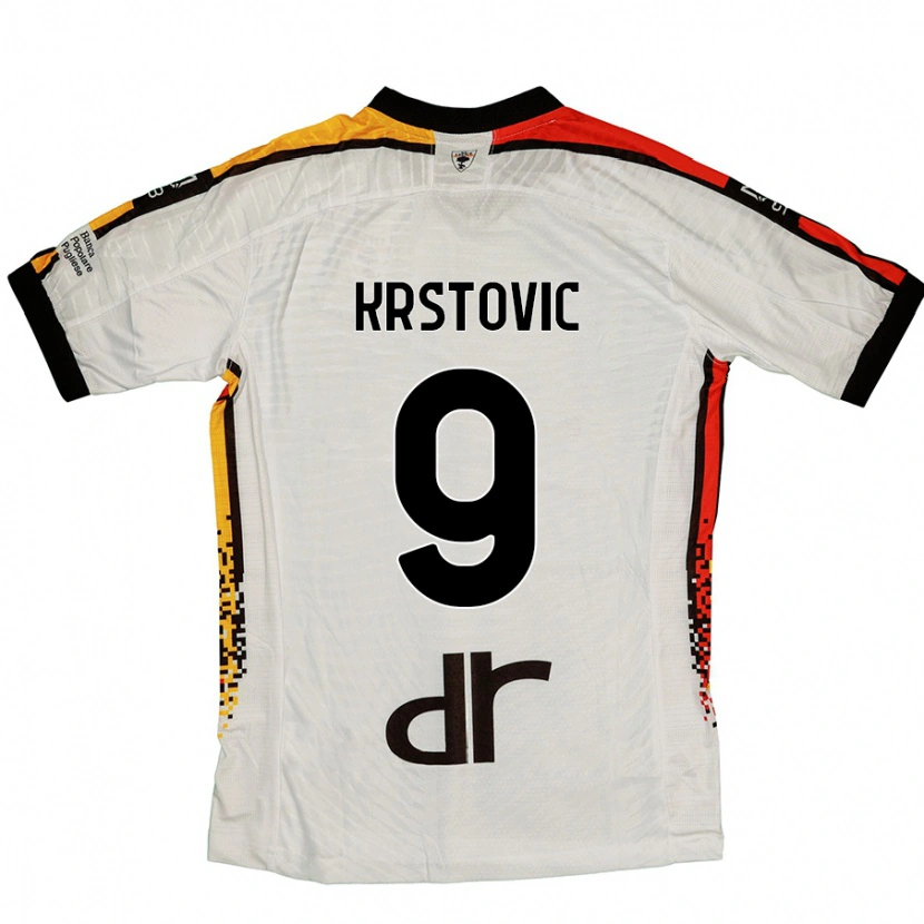 Danxen Niño Camiseta Nikola Krstovic #9 Blanco Negro 2ª Equipación 2024/25 La Camisa México