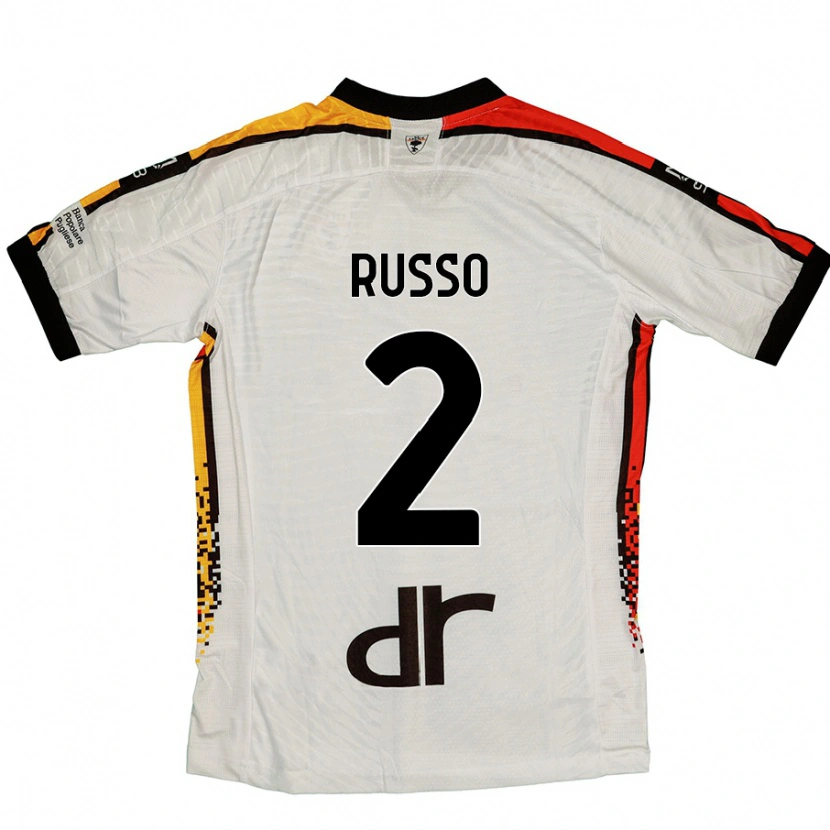 Danxen Niño Camiseta Luca Russo #2 Blanco Negro 2ª Equipación 2024/25 La Camisa México