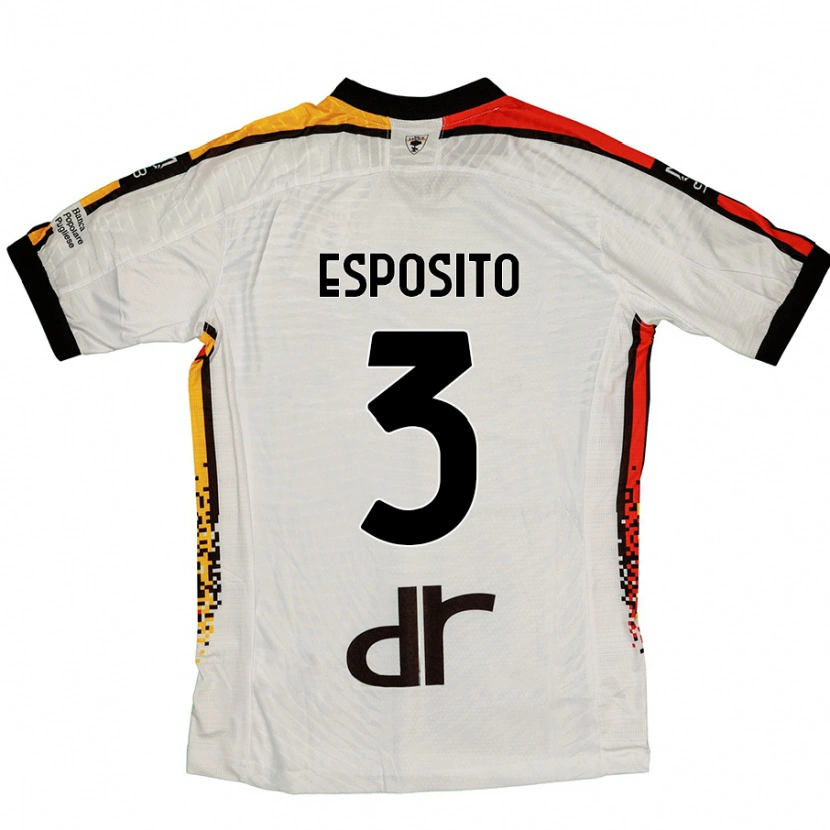 Danxen Niño Camiseta Sebastian Esposito #3 Blanco Negro 2ª Equipación 2024/25 La Camisa México