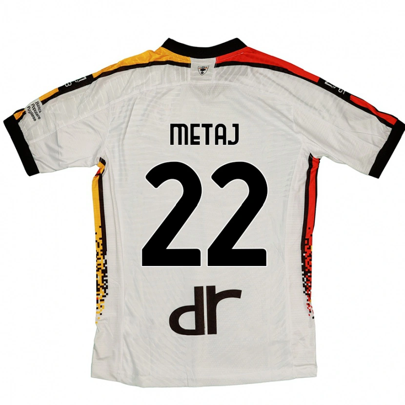 Danxen Niño Camiseta Dejvi Metaj #22 Blanco Negro 2ª Equipación 2024/25 La Camisa México