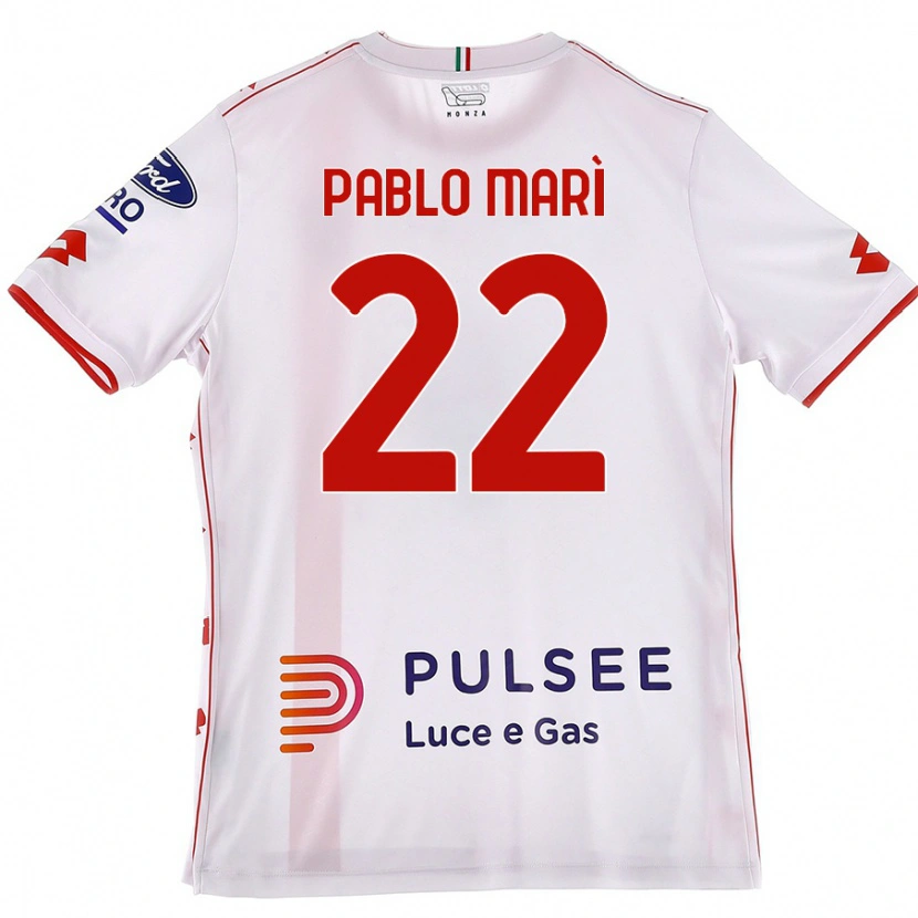 Danxen Niño Camiseta Pablo Marí #22 Blanco Rojo 2ª Equipación 2024/25 La Camisa México
