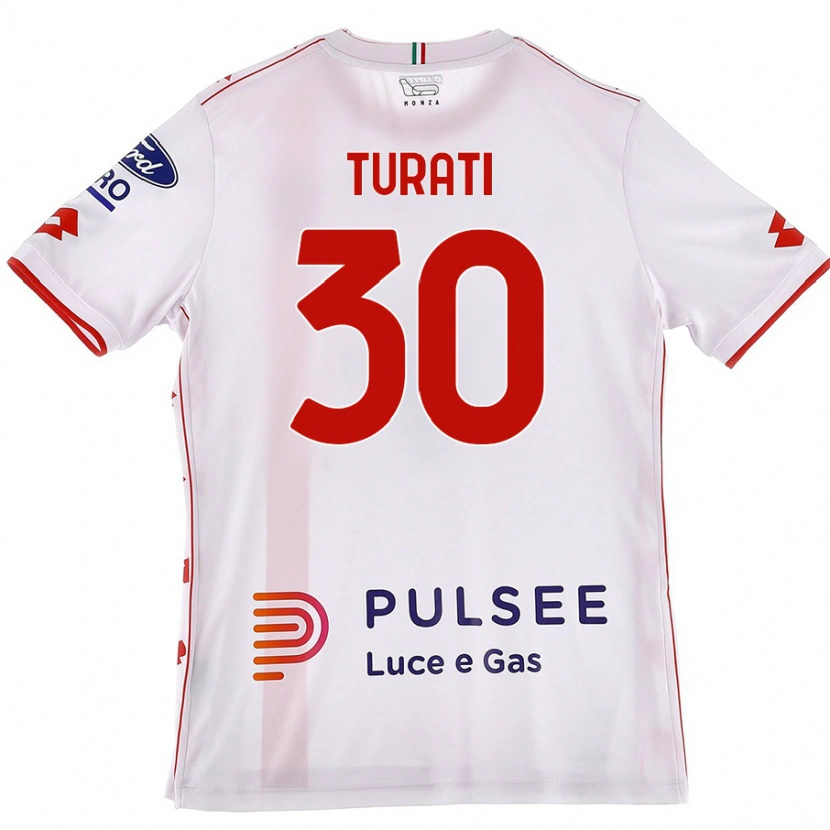 Danxen Niño Camiseta Stefano Turati #30 Blanco Rojo 2ª Equipación 2024/25 La Camisa México