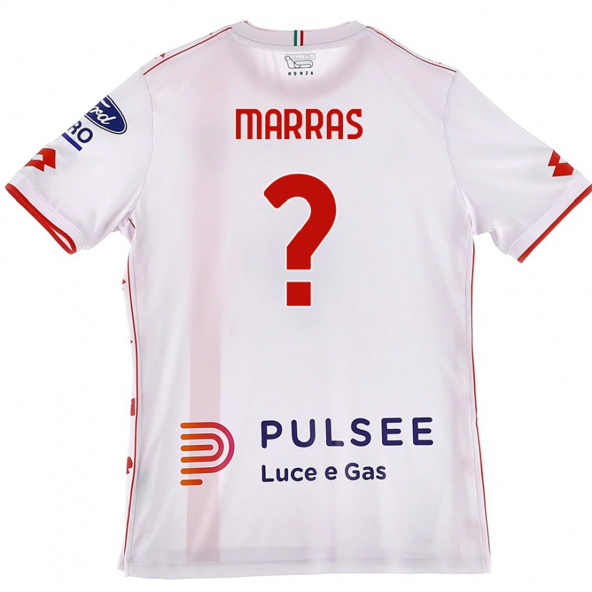 Danxen Niño Camiseta Tommaso Marras #0 Blanco Rojo 2ª Equipación 2024/25 La Camisa México