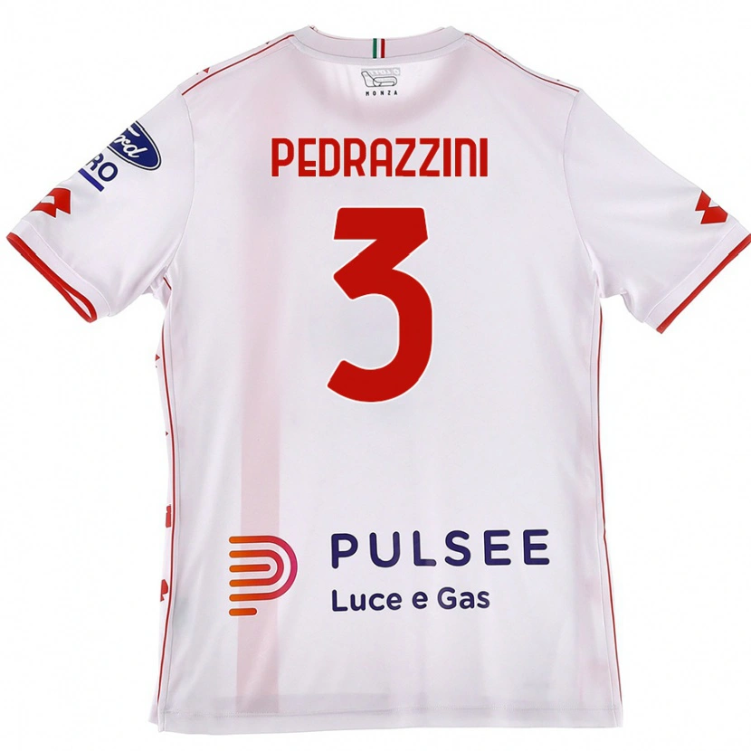Danxen Niño Camiseta Carlo Pedrazzini #3 Blanco Rojo 2ª Equipación 2024/25 La Camisa México