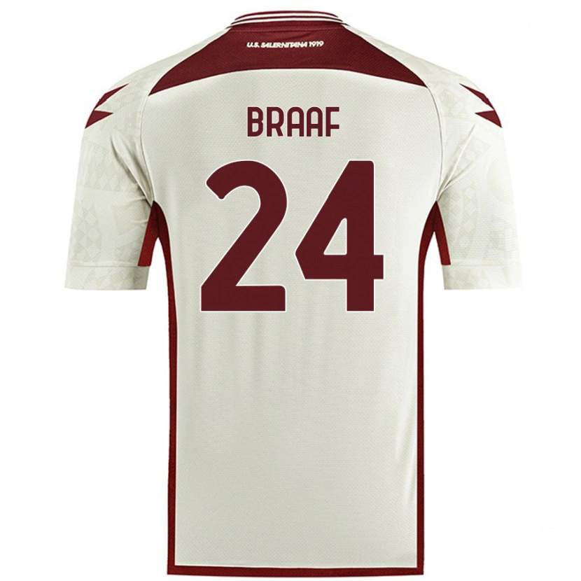 Danxen Niño Camiseta Jayden Braaf #24 Color Crema 2ª Equipación 2024/25 La Camisa México