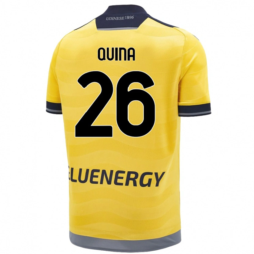 Danxen Niño Camiseta Domingos Quina #26 Dorado 2ª Equipación 2024/25 La Camisa México