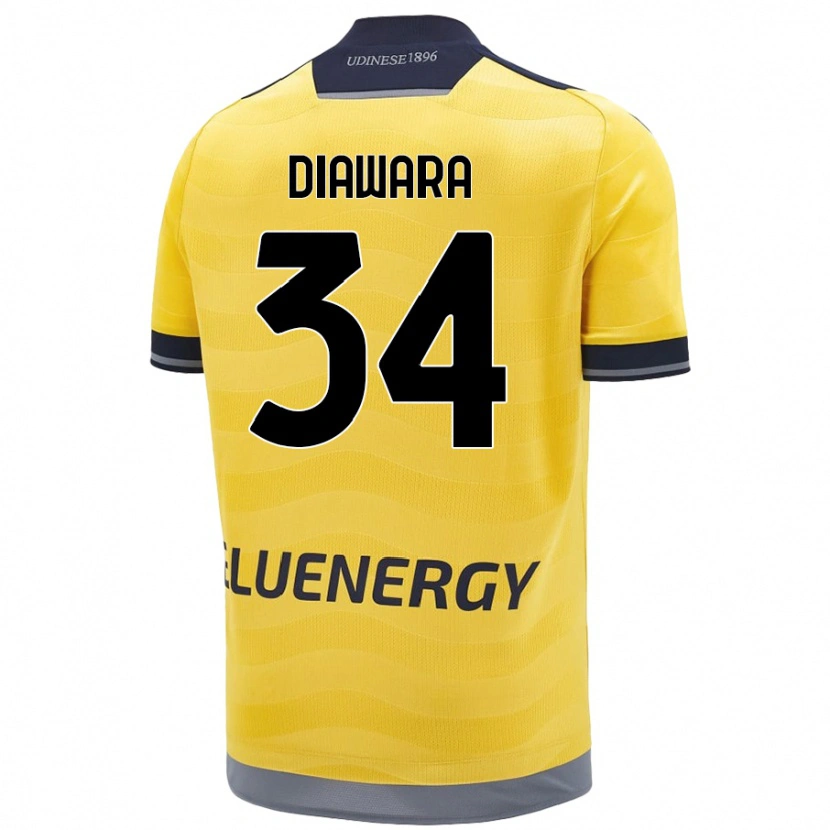 Danxen Niño Camiseta Sekou Diawara #34 Dorado 2ª Equipación 2024/25 La Camisa México