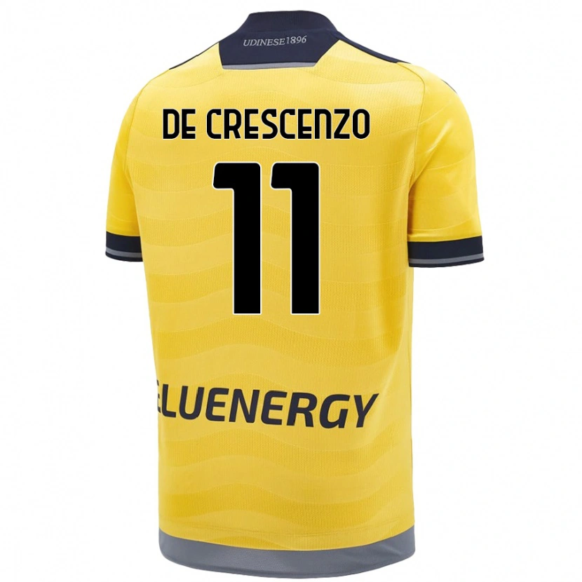 Danxen Niño Camiseta Marco De Crescenzo #11 Dorado 2ª Equipación 2024/25 La Camisa México
