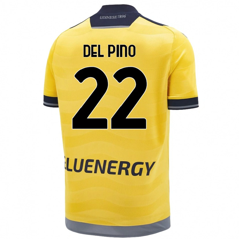 Danxen Niño Camiseta Lorenzo Del Pino #22 Dorado 2ª Equipación 2024/25 La Camisa México