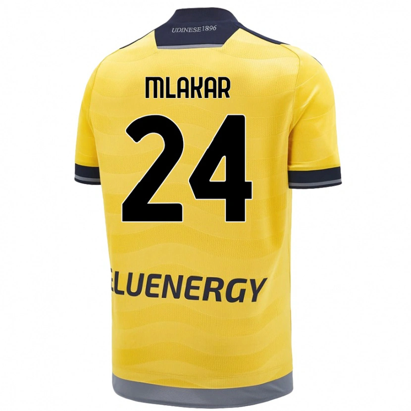 Danxen Niño Camiseta Lorenzo Mlakar #24 Dorado 2ª Equipación 2024/25 La Camisa México