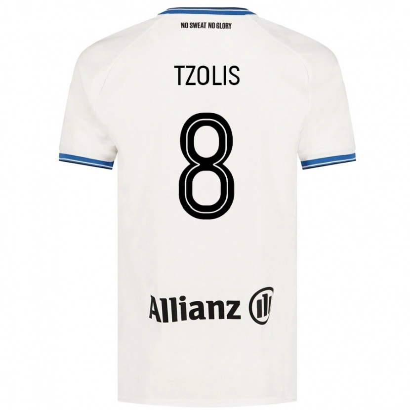 Danxen Niño Camiseta Christos Tzolis #8 Blanco 2ª Equipación 2024/25 La Camisa México