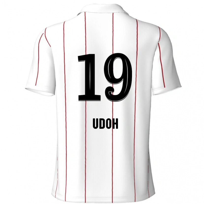 Danxen Niño Camiseta Victor Udoh #19 Blanco Negro 2ª Equipación 2024/25 La Camisa México