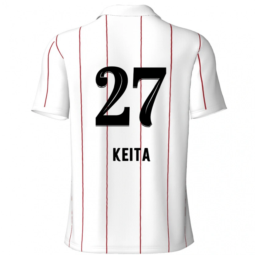 Danxen Niño Camiseta Mandela Keita #27 Blanco Negro 2ª Equipación 2024/25 La Camisa México
