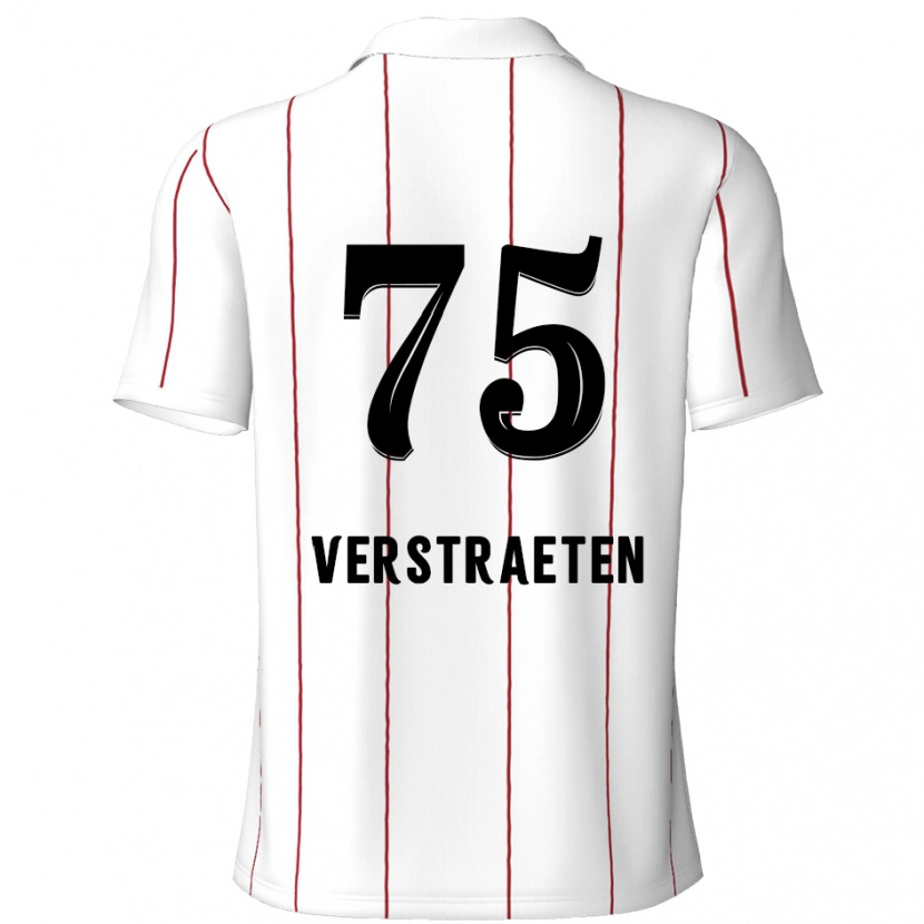 Danxen Niño Camiseta Andreas Verstraeten #75 Blanco Negro 2ª Equipación 2024/25 La Camisa México