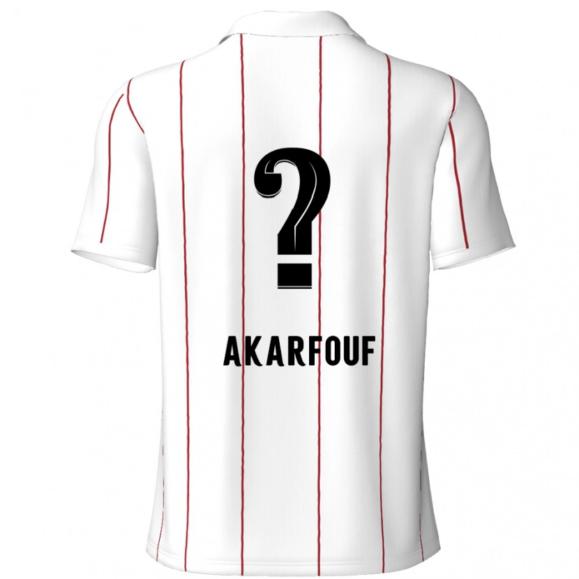Danxen Niño Camiseta Hamza Akarfouf #0 Blanco Negro 2ª Equipación 2024/25 La Camisa México