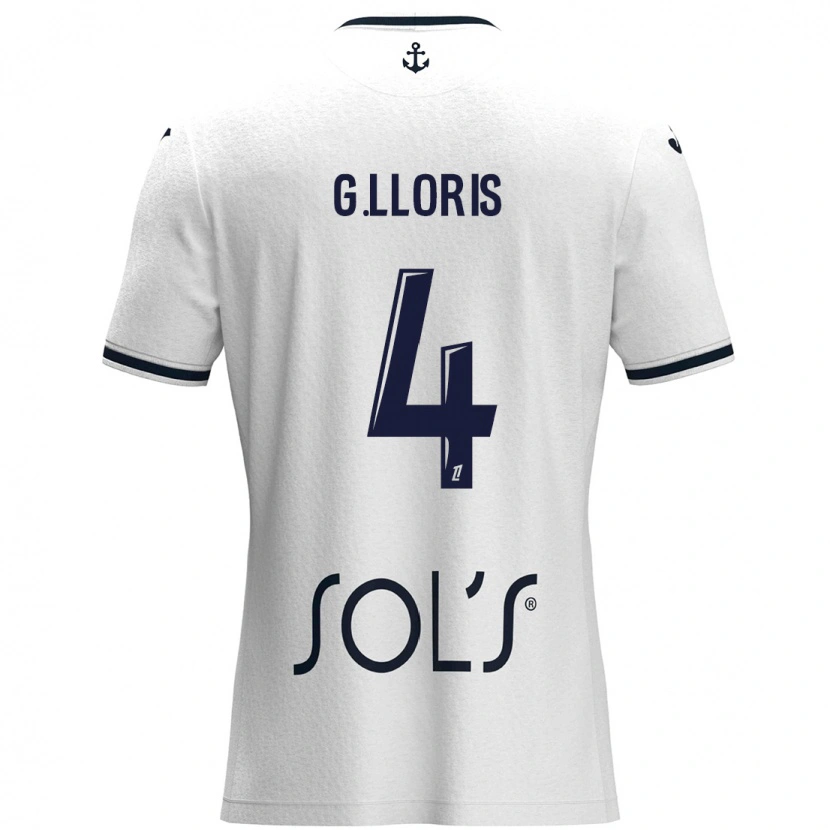 Danxen Niño Camiseta Gautier Lloris #4 Blanco Azul Oscuro 2ª Equipación 2024/25 La Camisa México
